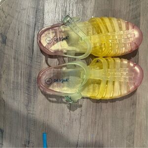 Cat & Jack Translucent Yellow and Pink Sandals